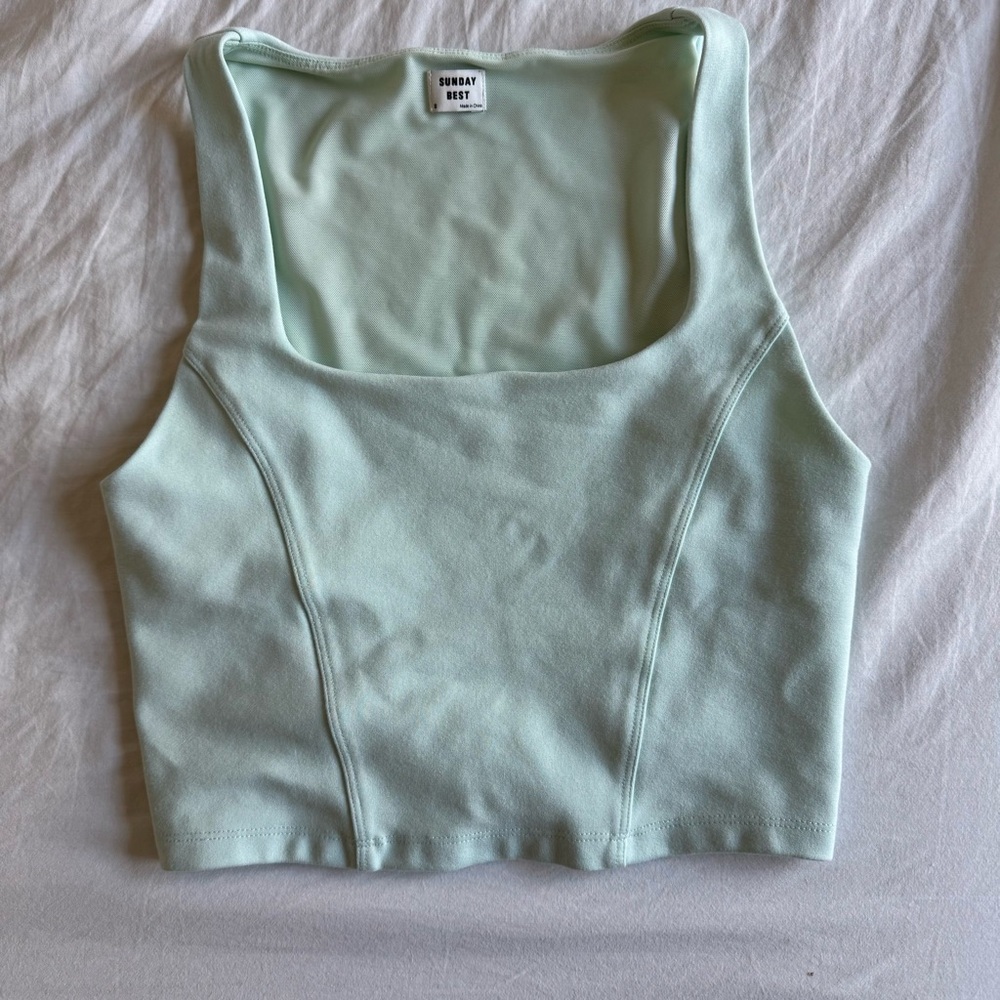 Sunday Best Mint Green Cropped Tank Top